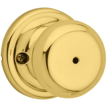 Kwikset Clear Pack Juno Privacy Lock W/ RCAL Latch and RCS Strike Bright Brass Finish CP730J-3